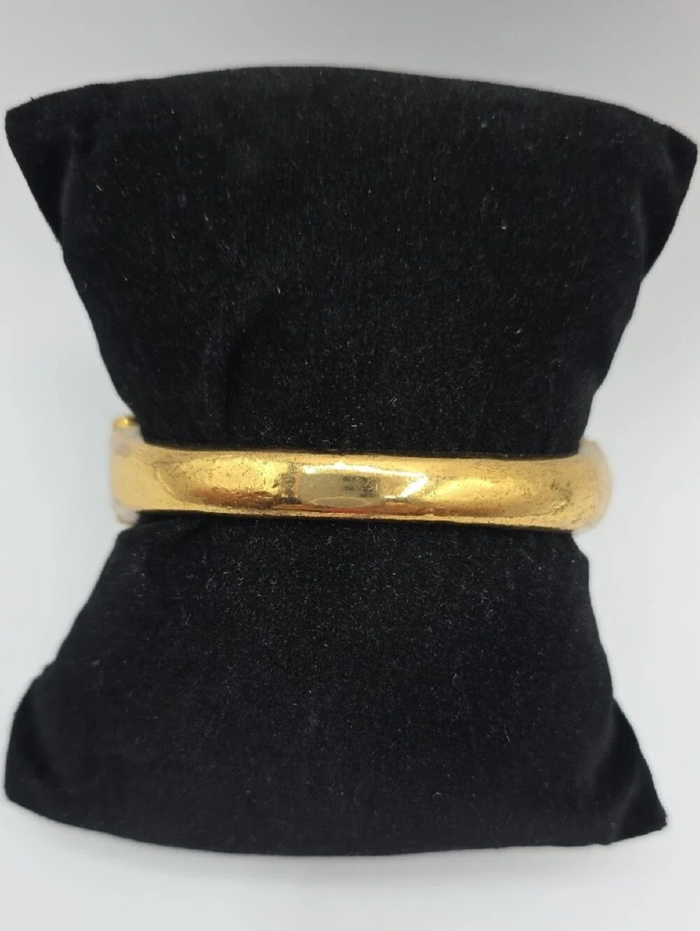 Bangle Clamper Bracelet with Green Crystal Accent